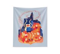 Cartoon Network Adventure Time Spirit World Printed Wall Hanging, Surreal Finn Fantasy Artwork, 34 x 40 Inches