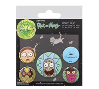Cartoon Network, BP80615, Rick and Morty - Heads Badge Pack, Multi-Color, 10 x 12.5cm