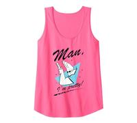 Cartoon Network Johnny Bravo Man I'm Pretty Tank Top, Women, Neon Pink, Small