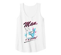 Cartoon Network Johnny Bravo Man I'm Pretty Tank Top, Women, White, X-Large