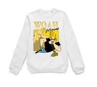 Cartoon Network Official Johnny Bravo 90s Photoshoot Sweatshirt - White | Size: Small Cartoon Network White S