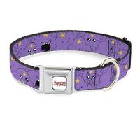 Cartoon Network Pet Collar, Dog Collar Metal Seatbelt Buckle, Adventure Time Lumpy Space Princess Expressions Lavender, 16 to 23 Inches 1.5 Inch Wide