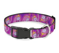 Cartoon Network Pet Collar, Dog Collar Plastic Buckle, Adventure Time Princess Bubblegum Poses Collage Lavender, 20 to 31 Inches 1.5 Inch Wide