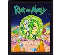 Cartoon Network Rick and Morty Portal 3D Lenticular Poster, Multi-Colour, 10 x 8-Inch