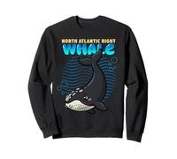Cartoon North Atlantic Right Whale Sea Animal Cute Whales Sweatshirt