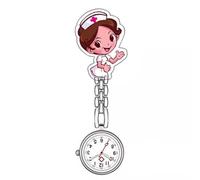 Cartoon Nurse Clip Watch Movement Nurse Hanging Watch Lovely Doctor Clip Suitable for Healthcare Workers Light Weight Timepiece