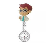 Cartoon Nurse Clip Watch Movement Nurse Hanging Watch Lovely Doctor Clip Suitable for Healthcare Workers Doctor's