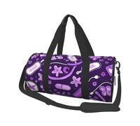 Cartoon Nurse Pattern Printed Sports Gym Bag with Wet Pocket & Shoes Compartment, Travel Duffel Bag for Men Women