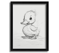 Cartoon Nursery Duck Drawing Wall Art Print Animal Artwork Duck Nursery Sketch Poster A4 - Wall Art Home Decor Movie Poster Canvas Film Cinema Retro Vintage Cult Classic Nostargic Saga Modern reprint