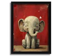 Cartoon Nursery Elephant Wall Art Print Animal Artwork Elephant Nursery Print Poster A5 - Wall Art Home Decor Movie Poster Canvas Film Cinema Retro Vintage Cult Classic Nostargic Saga Modern reprint