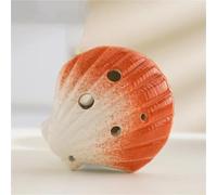 Cartoon Ocarina 6-hole Alto C-tune Shell Shape Ocarina Beginner Teaching Ceramic Pendant Music Enlightenment(Red)