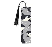 Cartoon Ocean Whale Bookmark Sea Coral Wooden Bookmark with Tassel Book Mark for Women Men Reading Page Markers Gifts for Book Lovers