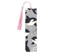 Cartoon Ocean Whale Bookmark Sea Coral Wooden Bookmark with Tassel Book Mark for Women Men Reading Page Markers Gifts for Book Lovers