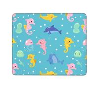 Cartoon Octo-Pus Jellyfish Sea Horses Mouse Mat Rubber Base Mousepad Stitched Edge Mouse Pads For Home Laptop Pc 25X30Cm