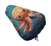 Cartoon Octopus Bike Seat Rain Cover Waterproof Dustproof Bikes Saddle Cushion Soft Bicycle Seat Pad Covers with Drawstring for Men Women