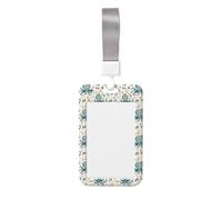 Cartoon Octopus Blue Print Badge Holder, ID Badge Holder with Lanyard, Hard Plastic Vertical Name Tag ID Card Badges Holders