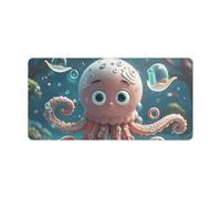 Cartoon Octopus Mouse Pad Gaming Mousepad Desk Mat Smoothing Rubber Mousepad for Fluid Control Ultra-Stable Non-Slip Rubber Base Mouse Pad (24x12 in)