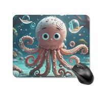 Cartoon Octopus Mouse Pad Square Mouse Mat Non-Slip Rubber Base Mousepad Wireless Mice Mat for Gaming, Office & Home, Waterproof Mouses Mats for Laptop/Desktop 20 * 25cm