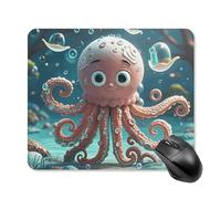 Cartoon Octopus Mouse Pad Square Mouse Mat Non-Slip Rubber Base Mousepad Wireless Mice Mat for Gaming, Office & Home, Waterproof Mouses Mats for Laptop/Desktop 25 * 30cm