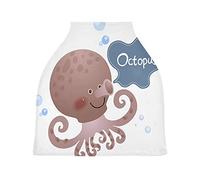 Cartoon Octopus Stretchy Baby Car Seat Cover,Canopy Nursing Covers,Soft Breathable Windproof Scarf Changepad for Winter Infant Breastfeeding Boys