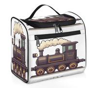 Cartoon Old Train Travel Toiletry Bag for Women Men Kids Girls Boys 11.2 L Big Cosmetic Makeup Bag Hanging Wash Pouch Bag Toiletries Organizer Shower Bag
