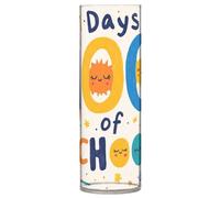 Cartoon One Hundred Days Of School Plastic Vases 11.8 x 3.9 Inch decorative Large Flower Vase Unbreakable for Dining Table Bookshelf Library Decor accesorios decorativos para sala