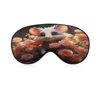 Cartoon Opossum and Roses Sleeping Mask Sleep Mask for Side Sleeper Relaxing Zero Pressure Night Blindfold Light Block-Out Eye Mask for Sleep with Easy Adjustable Strap