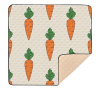 Cartoon Orange Carrot Soft Thick Baby Activity Play Mat for Floor Portable Tummy Time Activity Mat for Baby Kids Toddlers Infants, 50'' x 50''