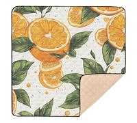 Cartoon Orange Summer Large Stylish Baby Play Mat for Floor Water Resistant Foldable Baby Kick Crawling Mat for Babies Infants Toddlers, 50'' x 50''alfombra de juegos