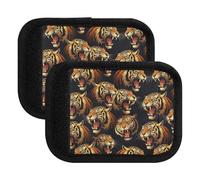 Cartoon Orange Tiger Luggage Handle Wrap Suitcase Tags Suitcase Makers Covers for Travel, 5.9x4.3in, Cartoon Orange Tiger, one sizex2