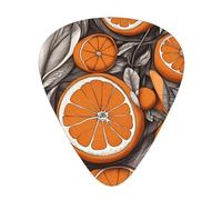 Cartoon OrangeGuitar Picks, 12-Piece Pattern Set, Three Different Thicknesses for Acoustic Electric Guitar and Other Instruments