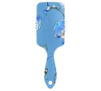 Cartoon Orchid Blue Floral Flower antistatic massage brush for hair Designed scalp massage for fine hair with Ergonomic handle cepillo para pelo rizado