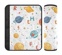 Cartoon Outer Planets Alphabet 2 pcs car seat Neck Support More Comfort Driving for Backpack funda para cinturón de carro