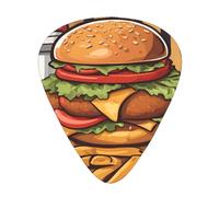 cartoon oversized burgers Wear-resistant guitar picks for guitar, bass, electric guitar, ukulele, thin, medium, heavy, 12-piece guitar picks