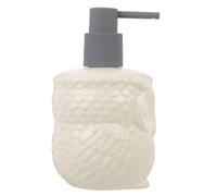 Cartoon Owl Ceramic Refillable Soap Dispenser Bottle 440ml Beige | Dish Soap and Lotion Use, Compact Lightweight Pump Bottle, for Home or Hotel Bathroom Storage