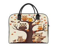 Cartoon Owl on Tree Laptop Tote Bag Casual Travel Handbag Multi Pocket Shoulder Bags for Work Travel