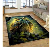 Cartoon Owl Pattern Living Room Carpet, Bedroom Bedside Non-slip Floor Mat, 3D Painted Floral Retro Decorative Carpet, Suitable for Balcony, Study, Corridor, Entrance (Color 5,100x120 cm)