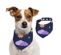Cartoon Owl Pattern,Pet Bib Scarf Cats Dog Bandana Dogs Towel Bib Adjustable Pet Scarf,L