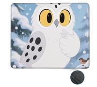 Cartoon Owl Snow Small Mouse Pad 8.3 X 10.3 in Non-Slip Rubber Base Mouse Mat Waterproof Square Gaming Mousepad for Wireless Mouse Computers Laptop Home Office Travel