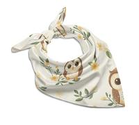 Cartoon Owl Yellow Floral Women's Head Scarf Hair Square Scarves Headscarf for Sleeping Travel Beach 18"x18"