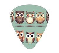 Cartoon Owls Cute Print 12 Pieces Guitar Picks For Guitars And Ukulele, Unique Guitar Present