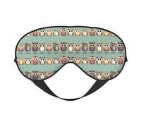 Cartoon Owls Cute Print Breathable Full-Cover Eye Mask Stylish Adjustable Nap Night Restful Environment