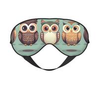 Cartoon Owls Cute Print Comfortable Eye Mask Breathable Adjustable Men Women Lightweight Travel Yoga Work