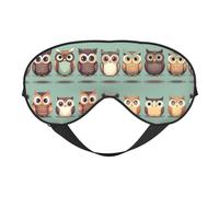 Cartoon Owls Cute Print Silk Like Sleep Eye Mask Comfortable Blindfold Adjustable Soft Eye mask for Sleep