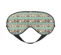 Cartoon Owls Cute Print Soft Eye Mask Lightweight Sleep Aid Breathable Blackout Travel Nap Yoga Meditation