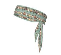 Cartoon Owls Cute Print Sports Head Tie Headbands for Men Women with Running,Basketball,Gym Exercise
