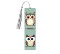 Cartoon Owls Cute Tassel Bookmarks Set for Women, 5 Pc Wooden Book Study Supplies Accessories for Reading