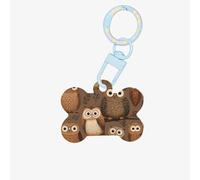 Cartoon Owls Printed Acrylic Bone-Shaped Pet Tag with Colorful Chain and Lovely Pet Identification Tag.