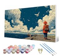 Cartoon Paint by Numbers for Adults, Paint by Numbers Cloud Pattern Design Painting Kits, Acrylic Painting Kit with Brushes Adult Crafts for Room Decor, Wall Art, Gifts 100 x 300 cm -hcw2507M8310