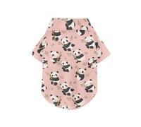 Cartoon Panda bamboos Summer Dog Shirt Vest Button Up Lightweight and Breathable Short Sleeve Pet T-Shirt Doggy Sweatshirt Puppy Kitten Perfect for Everyday Wear, and Photoshoots 4XL